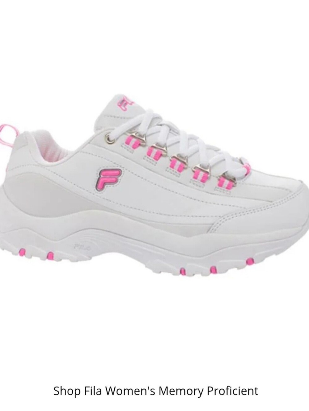 FILA White Sneakers with Pink Accents for Women BRAND NEW